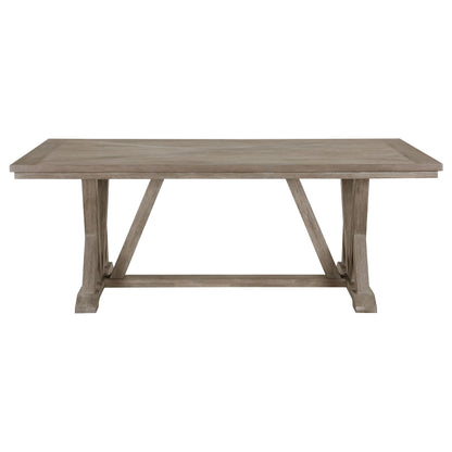 Mesa de comedor rectangular Cornelia de 82 pulgadas, gris costero