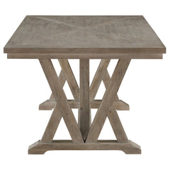 Mesa de comedor rectangular Cornelia de 82 pulgadas, gris costero