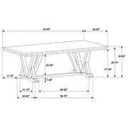 Mesa de comedor rectangular Cornelia de 82 pulgadas, gris costero