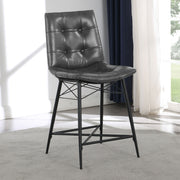 Silla de mostrador Aiken tapizada con mechones, color marrón (juego de 2)
