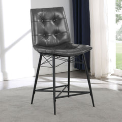 Silla de mostrador Aiken tapizada con mechones, color marrón (juego de 2)
