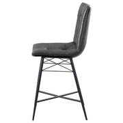 Silla de mostrador Aiken tapizada con mechones, color marrón (juego de 2)