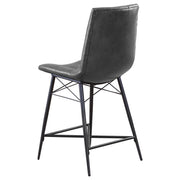 Silla de mostrador Aiken tapizada con mechones, color marrón (juego de 2)