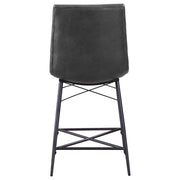 Silla de mostrador Aiken tapizada con mechones, color marrón (juego de 2)