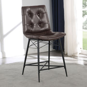 Silla de mostrador Aiken tapizada con mechones, color marrón (juego de 2)