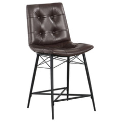 Silla de mostrador Aiken tapizada con mechones, color marrón (juego de 2)