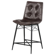 Silla de mostrador Aiken tapizada con mechones, color marrón (juego de 2)