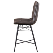 Silla de mostrador Aiken tapizada con mechones, color marrón (juego de 2)