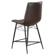 Silla de mostrador Aiken tapizada con mechones, color marrón (juego de 2)