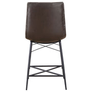 Silla de mostrador Aiken tapizada con mechones, color marrón (juego de 2)