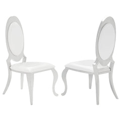 Silla de comedor tapizada Anchorage color crema y blanco (juego de 2)