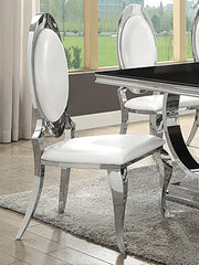 Silla de comedor tapizada Anchorage color crema y blanco (juego de 2)
