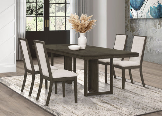 Juego de mesa de comedor rectangular Kelly gris oscuro