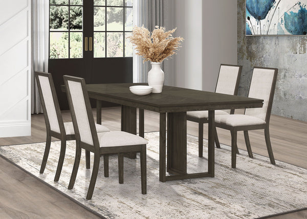 Juego de mesa de comedor rectangular Kelly gris oscuro