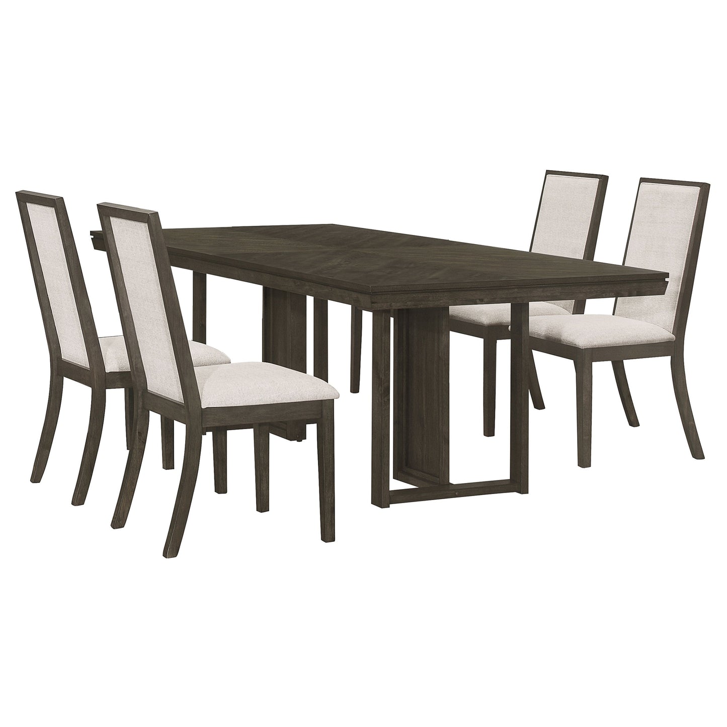 Juego de mesa de comedor rectangular Kelly gris oscuro