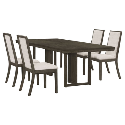 Juego de mesa de comedor rectangular Kelly gris oscuro