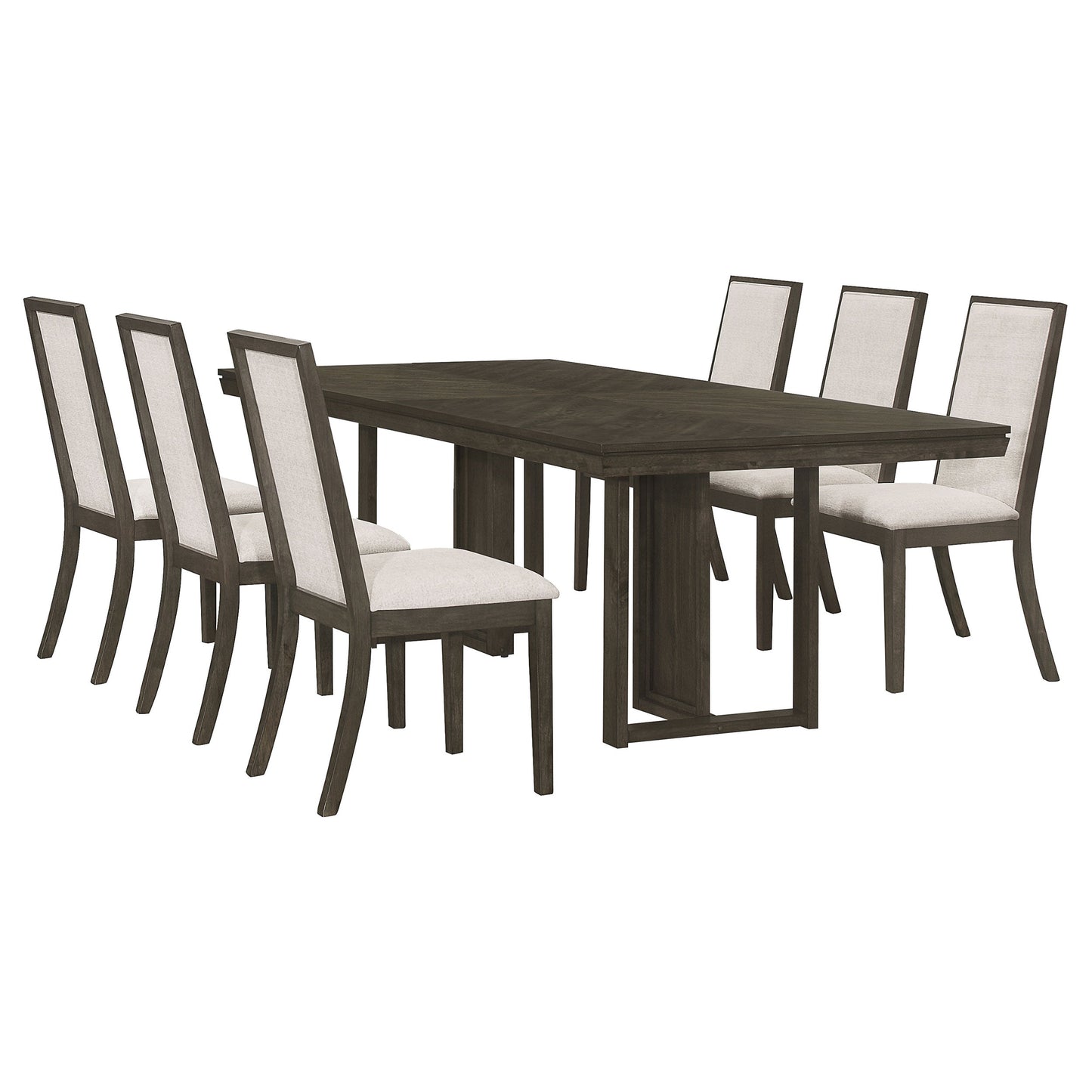Juego de mesa de comedor rectangular Kelly gris oscuro
