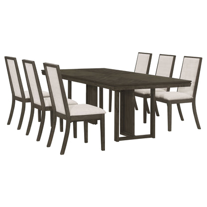 Juego de mesa de comedor rectangular Kelly gris oscuro