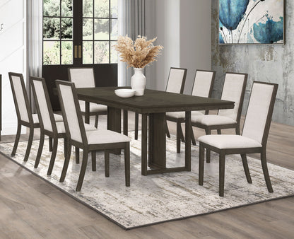 Juego de mesa de comedor rectangular Kelly gris oscuro