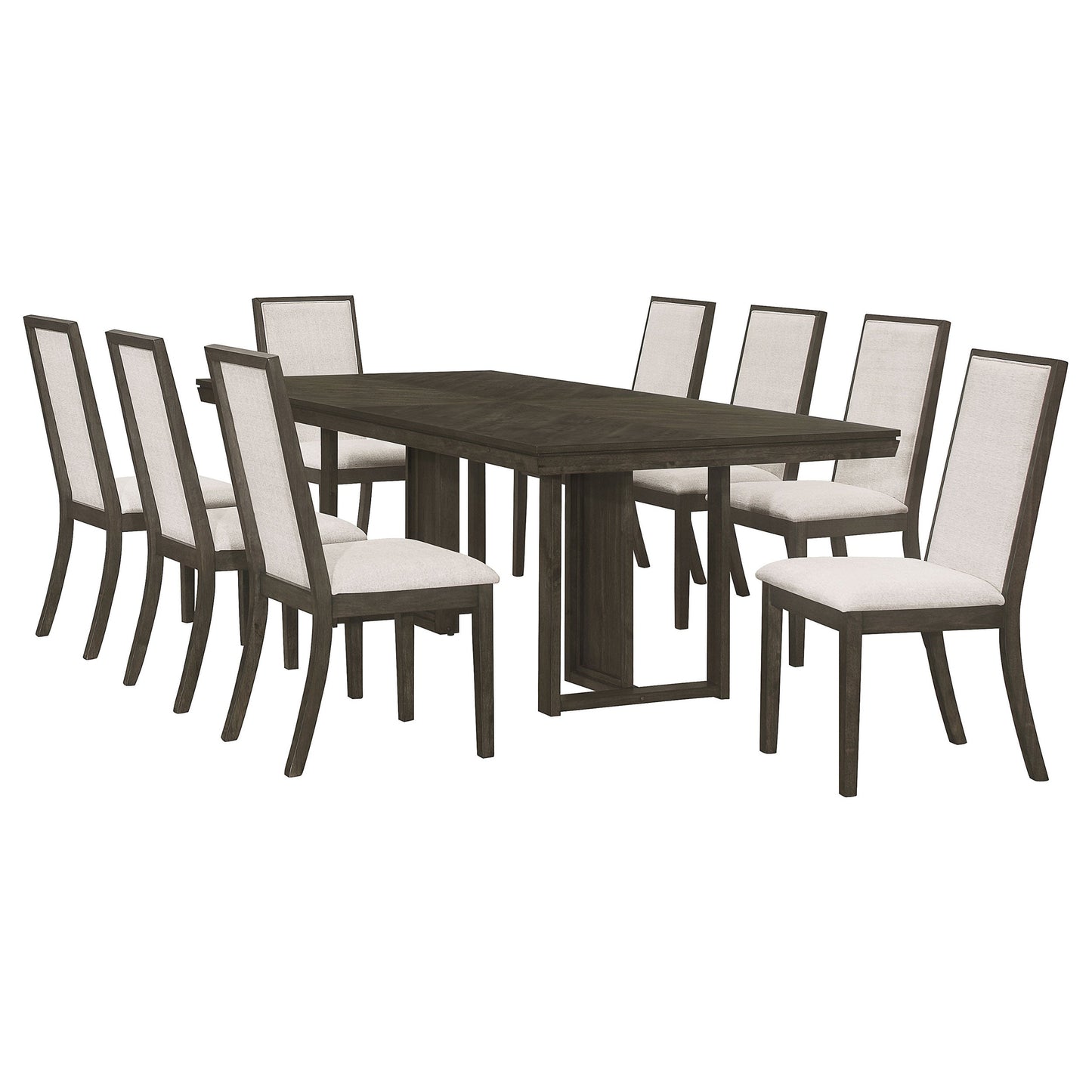 Juego de mesa de comedor rectangular Kelly gris oscuro