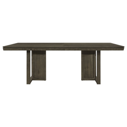 Mesa de comedor rectangular Kelly de madera de 87 pulgadas, color gris oscuro