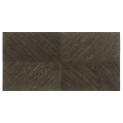 Mesa de comedor rectangular Kelly de madera de 87 pulgadas, color gris oscuro