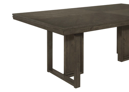 Mesa de comedor rectangular Kelly de madera de 87 pulgadas, color gris oscuro