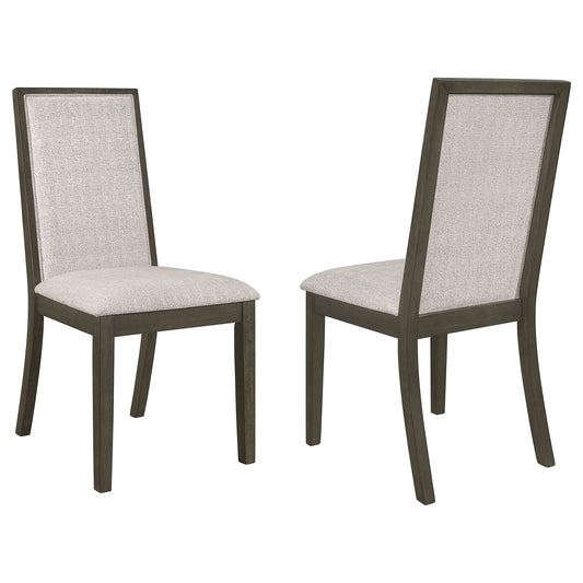 Silla de comedor tapizada Kelly, gris oscuro (juego de 2)