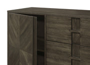 Aparador de comedor Kelly con 3 cajones y almacenamiento, color gris oscuro