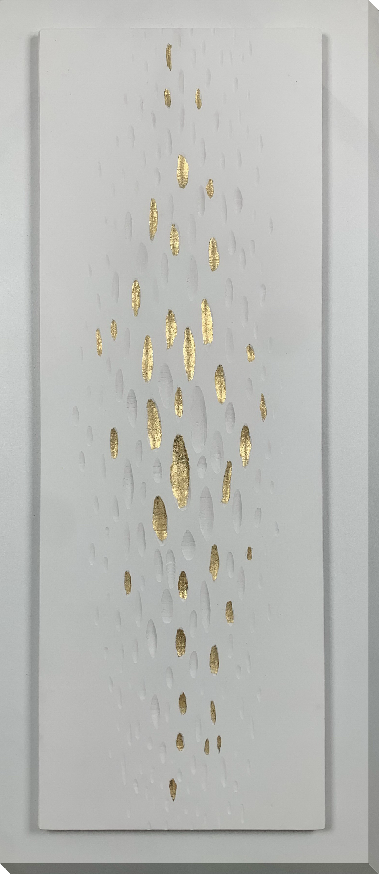 Golden Drops Hand-painted Wrapped Canvas