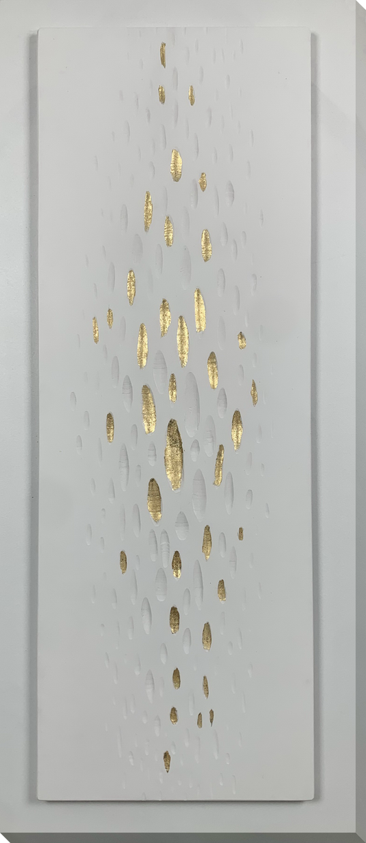 Golden Drops Hand-painted Wrapped Canvas