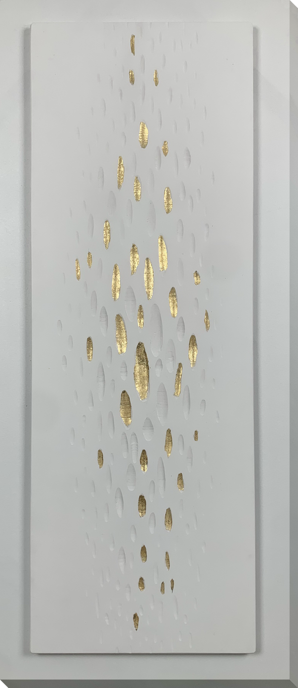 Golden Drops Hand-painted Wrapped Canvas