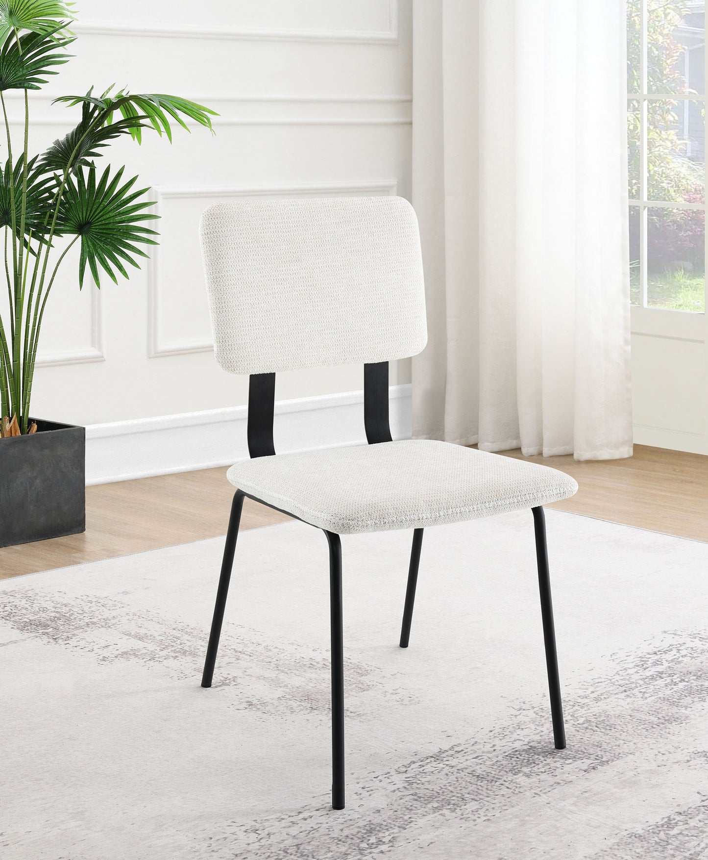 Calla Fabric Upholstered Dining Side Chair Grey (Set of 2)