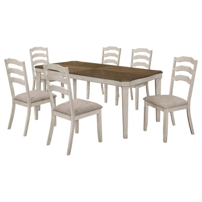 Juego de mesa de comedor rectangular Ronnie color crema rústico