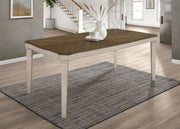 Mesa de comedor rectangular de madera Ronnie de 79 pulgadas, color crema rústico