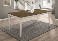 Mesa de comedor rectangular de madera Ronnie de 79 pulgadas, color crema rústico