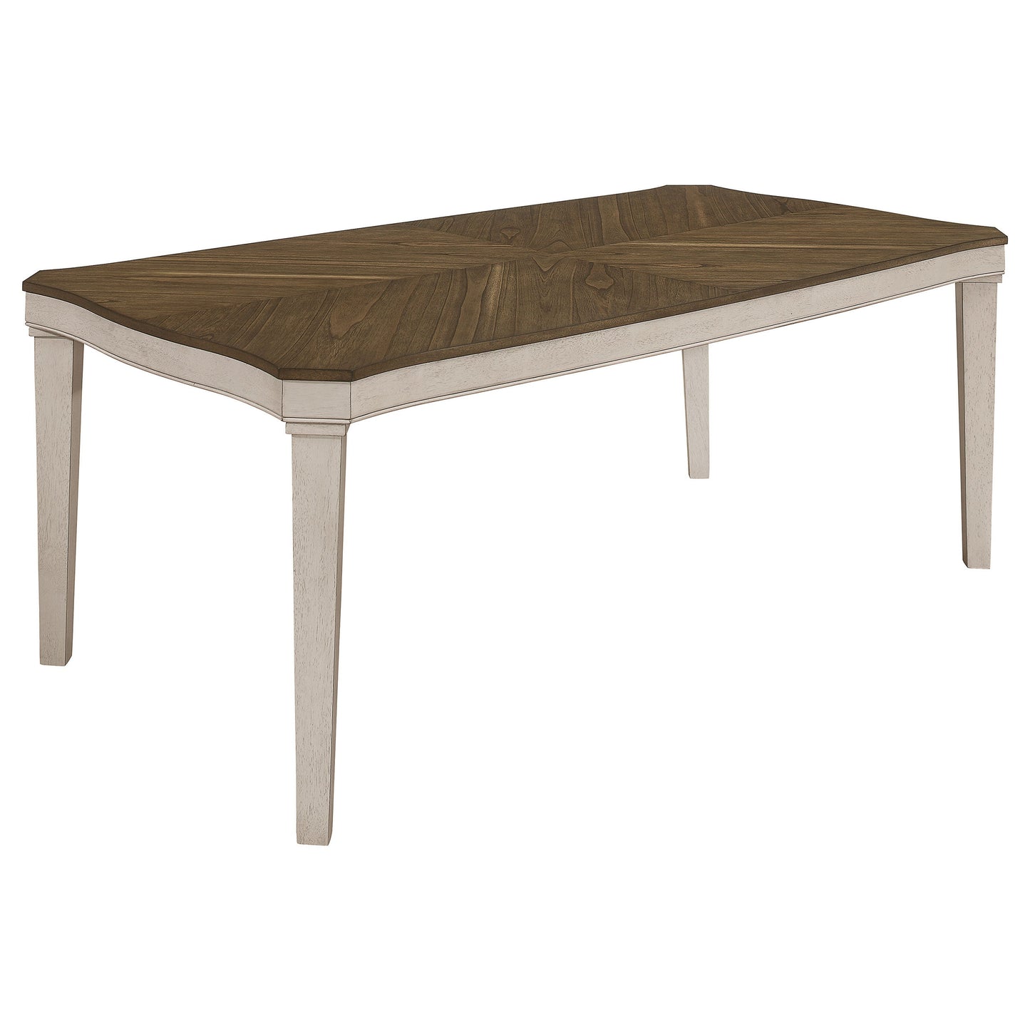 Mesa de comedor rectangular de madera Ronnie de 79 pulgadas, color crema rústico