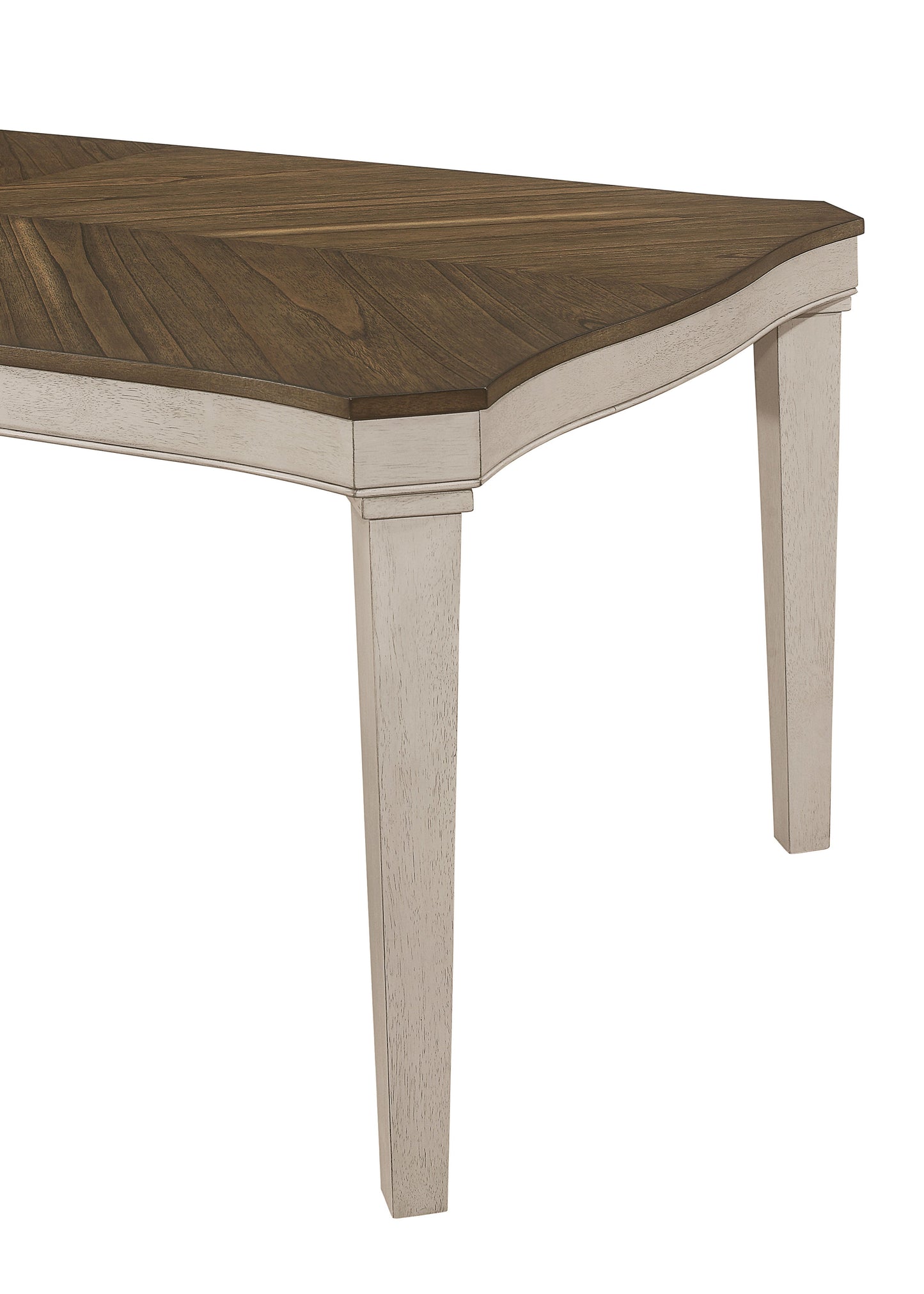 Mesa de comedor rectangular de madera Ronnie de 79 pulgadas, color crema rústico