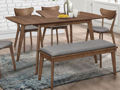 Mesa de comedor Alfredo de 63 pulgadas con hojas extensibles en nogal natural