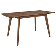 Mesa de comedor Alfredo de 63 pulgadas con hojas extensibles en nogal natural