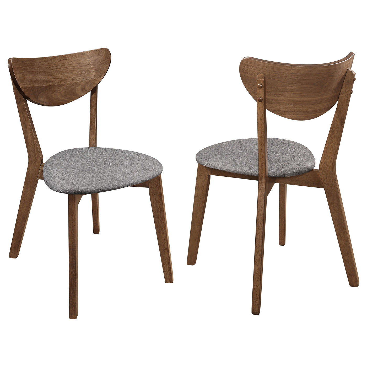 Silla de comedor Alfredo gris y nogal natural (juego de 2)
