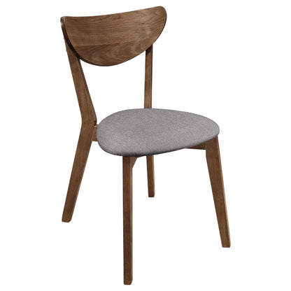 Silla de comedor Alfredo gris y nogal natural (juego de 2)