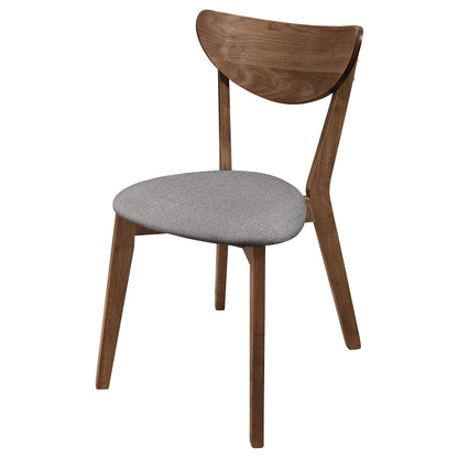 Silla de comedor Alfredo gris y nogal natural (juego de 2)