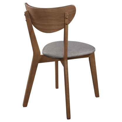 Silla de comedor Alfredo gris y nogal natural (juego de 2)