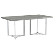 Mesa de comedor rectangular Sterling de 72 pulgadas con imitación de mármol gris