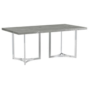 Mesa de comedor rectangular Sterling de 72 pulgadas con imitación de mármol gris