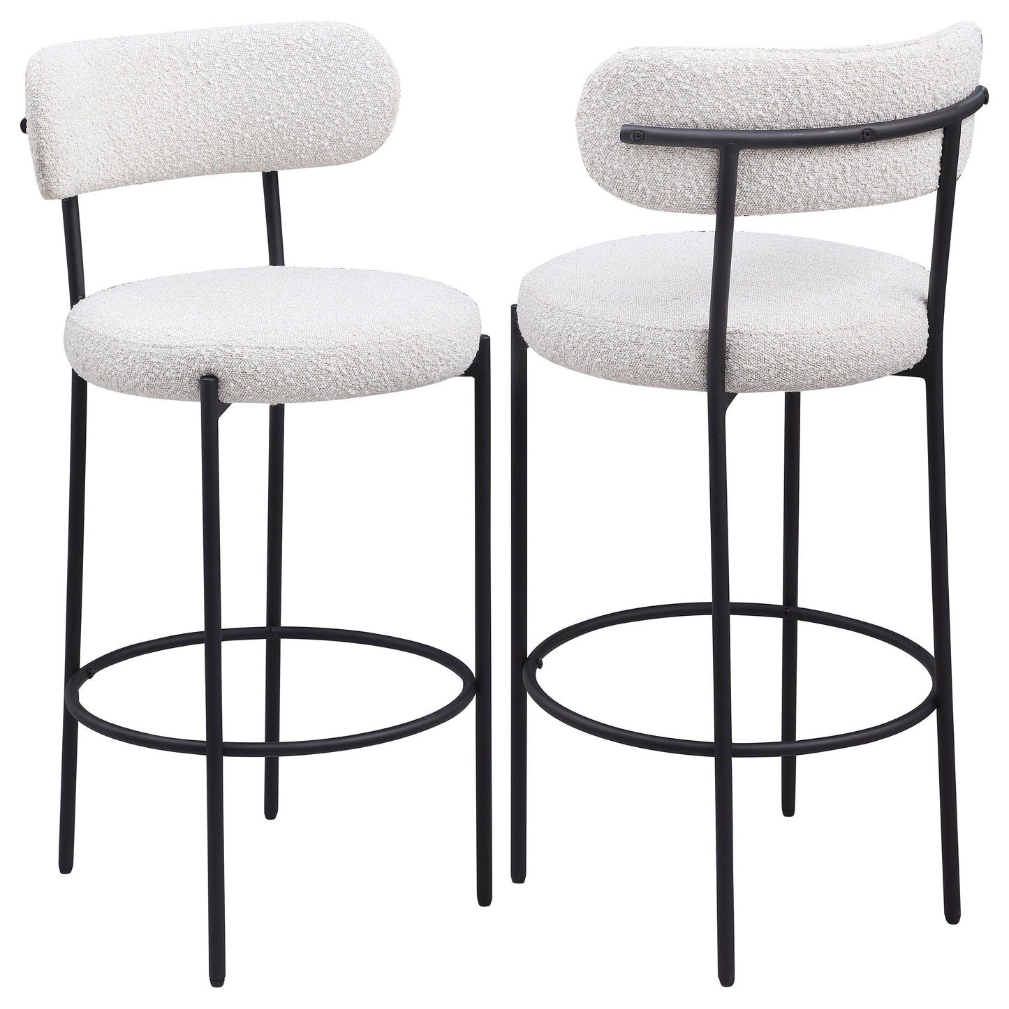 Viola Boucle Upholstered Counter Chair Cream (Set of 2)
