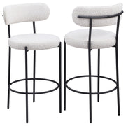 Silla de mostrador tapizada Viola Boucle color crema (juego de 2)