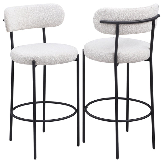 Viola Boucle Upholstered Counter Chair Cream (Set of 2)