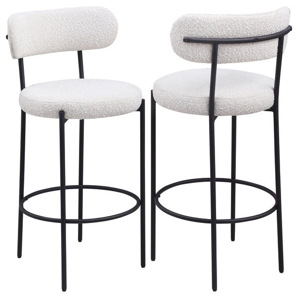 Viola Boucle Upholstered Counter Chair Cream (Set of 2)